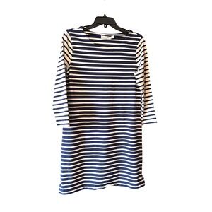 Vineyard Vines Dress Women's Size S Navy Blue White Striped 3/4 Sleeve Casual EC